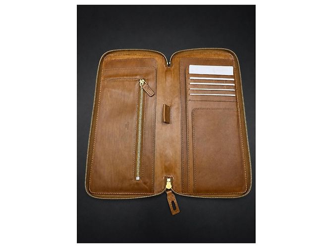 Céline Celine Triomphe zipped wallet in coated canvas and leather Brown Monogram - view 4