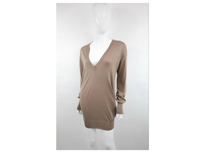 Jersey de cachemira y seda beige de Gucci - vista 4