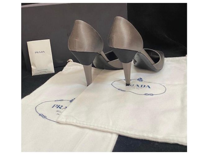 Prada grey leather pumps - view 8
