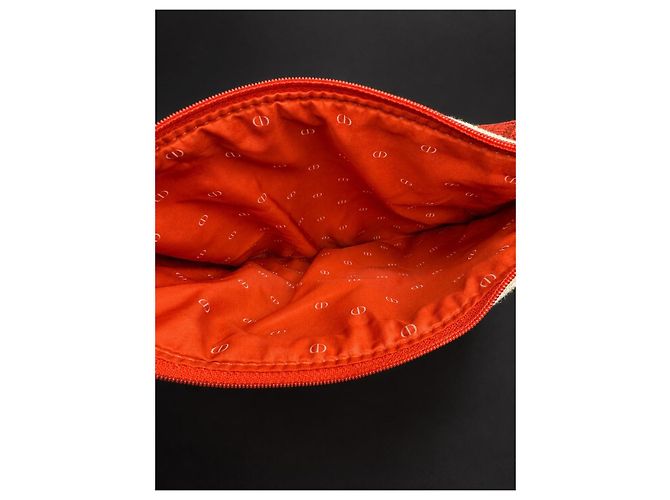 Pochette Christian Dior in spugna bianca e rossa Bianco Rosso - vista 5
