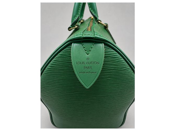 Louis Vuitton Borsa Speedy 30 in pelle Epi verde - vista 10