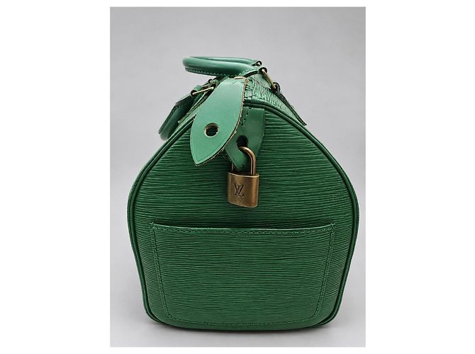 Louis Vuitton Borsa Speedy 30 in pelle Epi verde - vista 3