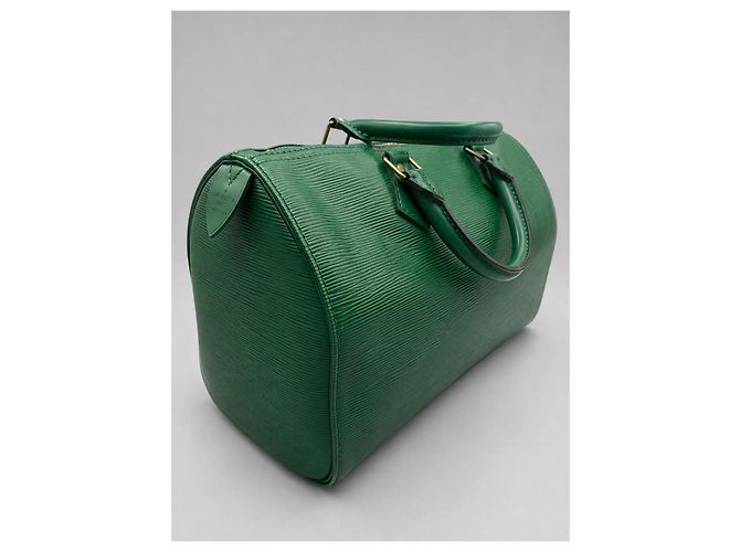 Louis Vuitton Borsa Speedy 30 in pelle Epi verde - vista 6
