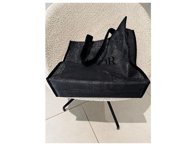 Dior Cannage Borsa Tote in Velluto Nero - vista 7