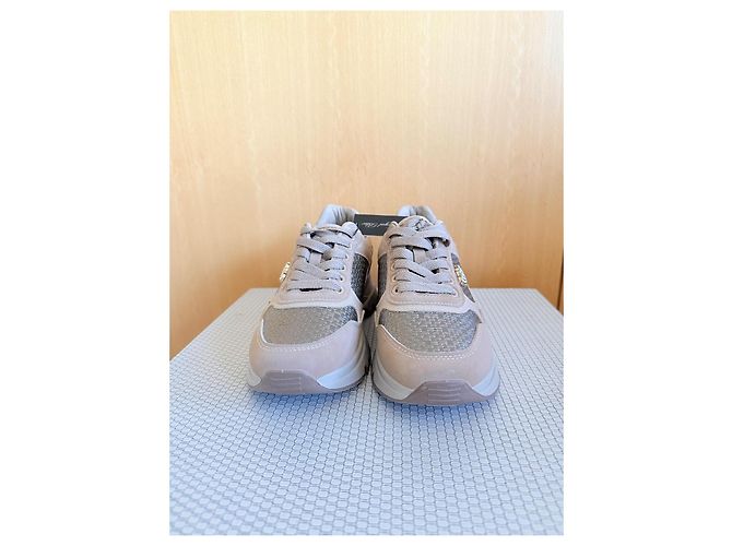 Autre Marque Royal Blue Sneakers Beige e Oro D'oro - vista 3