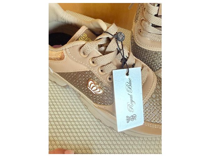 Autre Marque Royal Blue Sneakers Beige e Oro D'oro - vista 5