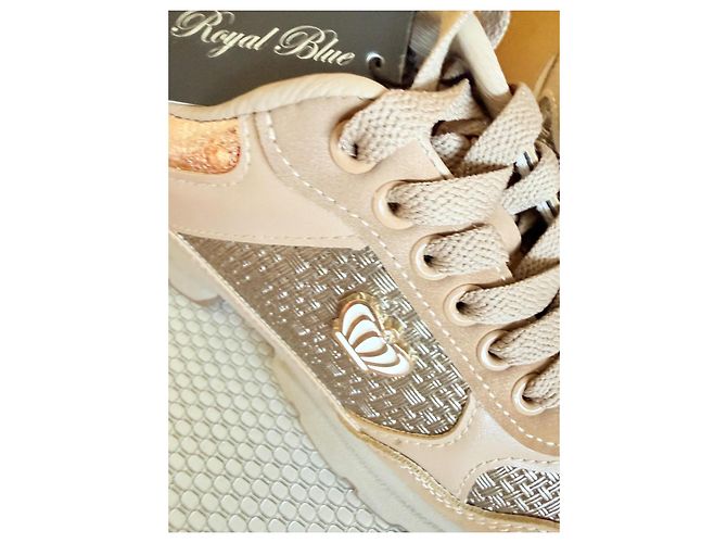 Autre Marque Royal Blue Sneakers Beige e Oro D'oro - vista 6