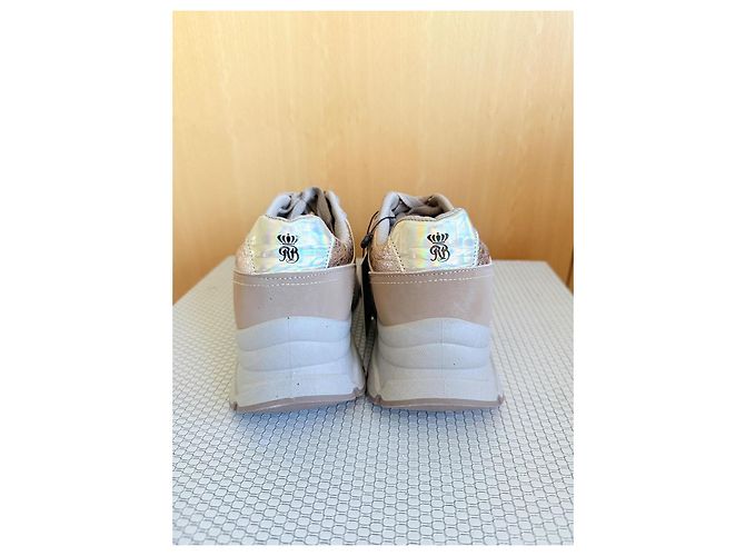 Autre Marque Royal Blue Sneakers Beige e Oro D'oro - vista 7