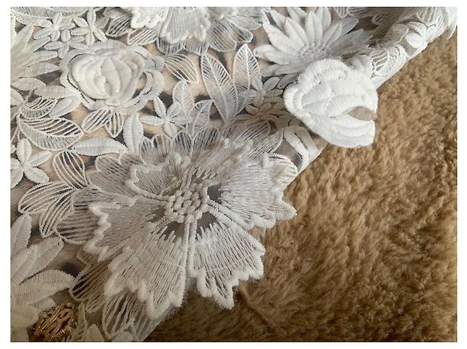 Robe en soie à imprimé léopard pour enfants Roberto Cavalli avec superposition de dentelle Blanc - vue 11