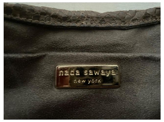 Autre Marque Nada Sawaya New York Python-Schultertasche Braun - Ansicht 5