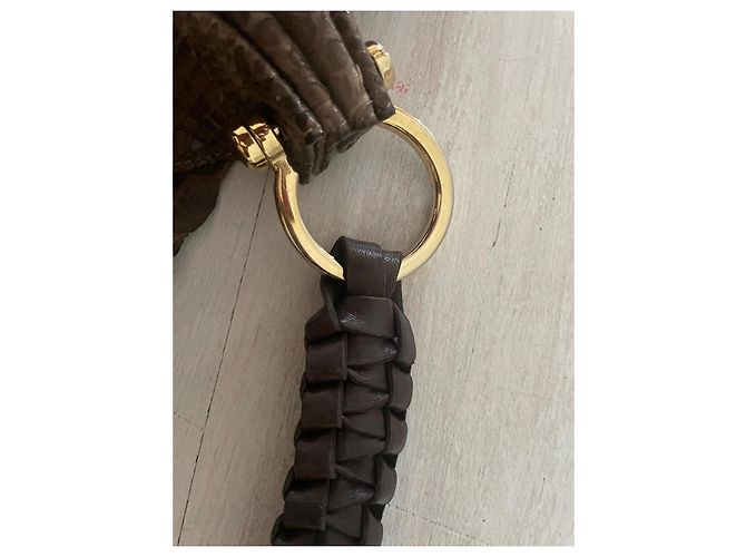 Autre Marque Nada Sawaya New York Python-Schultertasche Braun - Ansicht 6