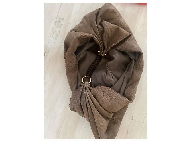 Autre Marque Nada Sawaya New York Python-Schultertasche Braun - Ansicht 8