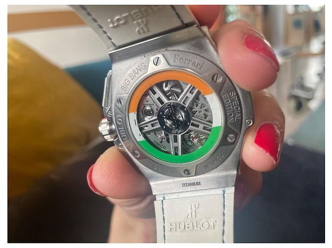 Reloj Automático Hublot Big Bang Ferrari Special Edition Titanium Blanco Azul Verde Naranja Gris - vista 5