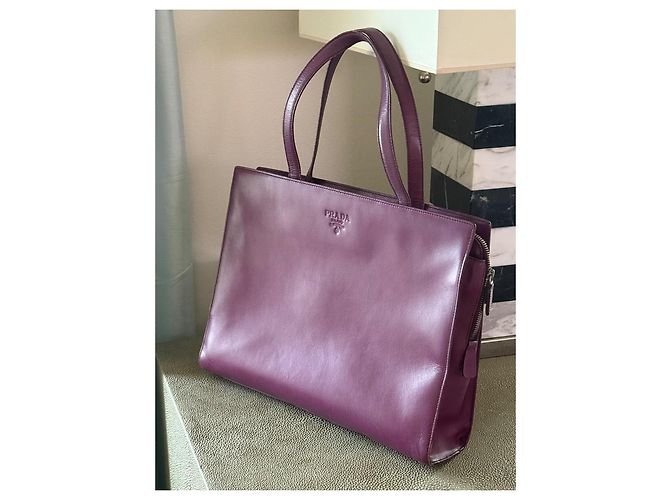 Prada 1995 Edition Borsa Tote Vitello Mirtillo Blueberry Porpora - vista 16