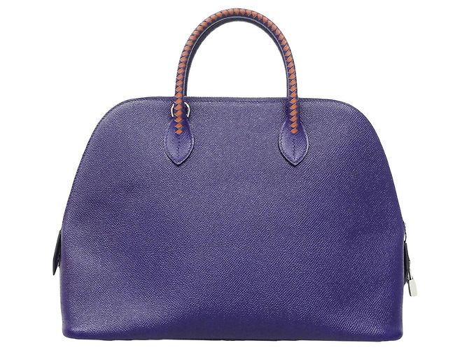Hermès Borsa Hermes Bolide 31 1923 Tressage Veau Epsom Blu - vista 11