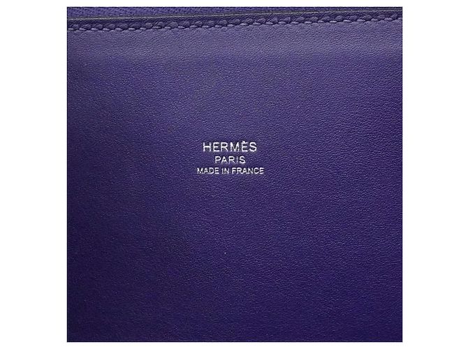 Hermès Borsa Hermes Bolide 31 1923 Tressage Veau Epsom Blu - vista 5