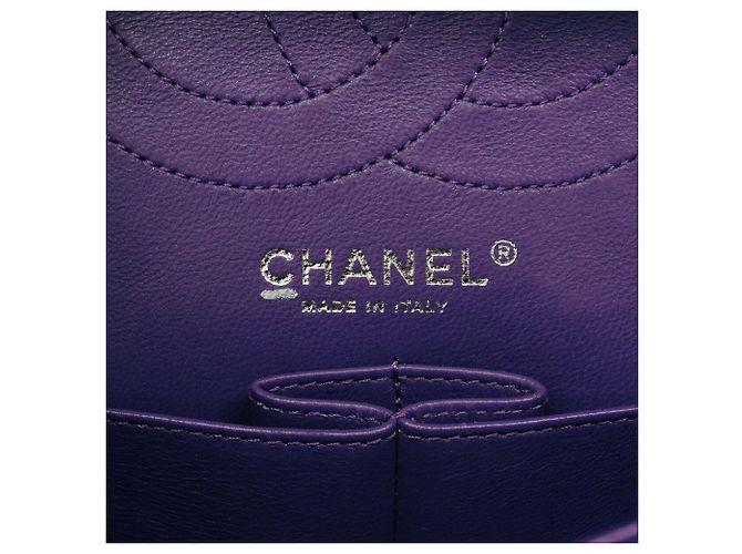 Borsa a tracolla Chanel in pelle d'agnello viola Porpora - vista 5