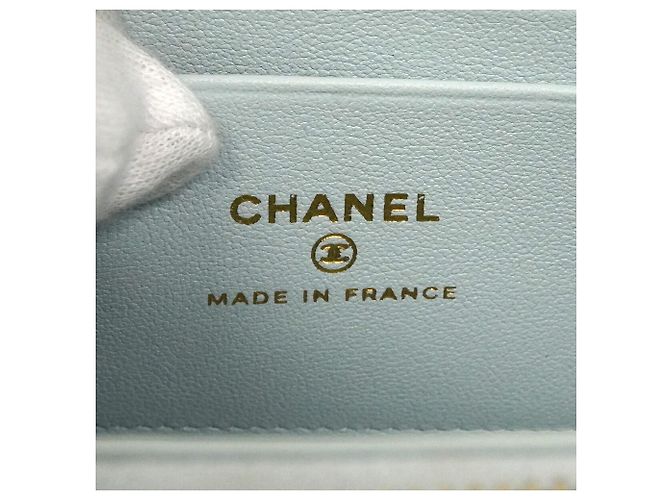 Borsa a tracolla con catena Chanel Matelassé Blu chiaro - vista 5