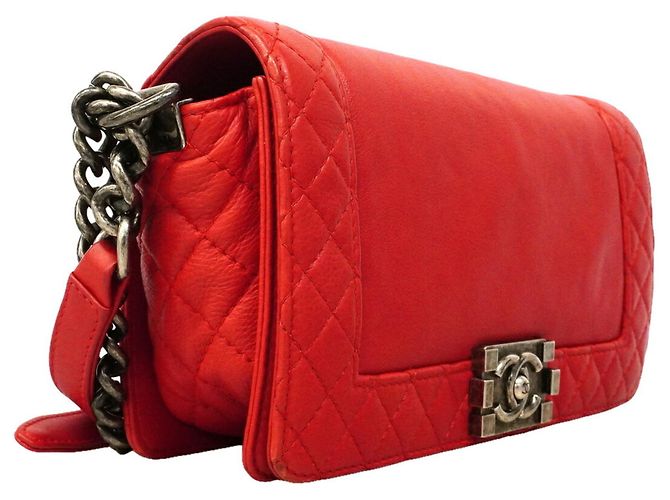 Borsa a Tracolla Chanel Boy Chain Rosso - vista 2
