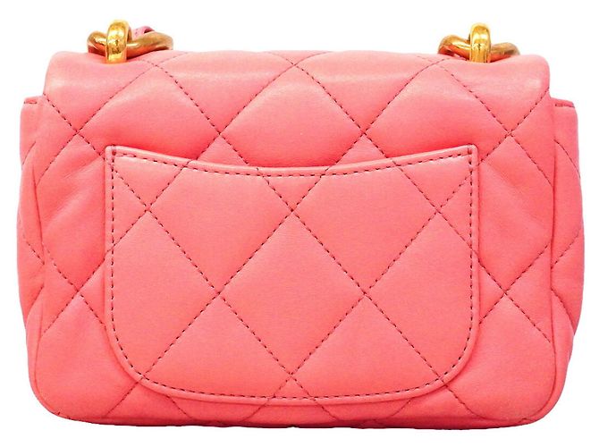 Borsa a tracolla Chanel Matelassé con catena in pelle d'agnello rosa - vista 11
