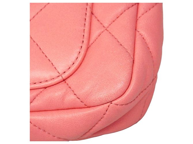 Borsa a tracolla Chanel Matelassé con catena in pelle d'agnello rosa - vista 6