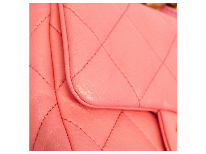 Borsa a tracolla Chanel Matelassé con catena in pelle d'agnello rosa - vista 7