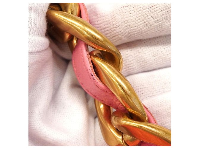 Borsa a tracolla Chanel Matelassé con catena in pelle d'agnello rosa - vista 9