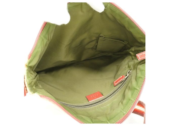 Borsa a Tracolla Gucci GG Canvas 145857 Beige Bordò - vista 4