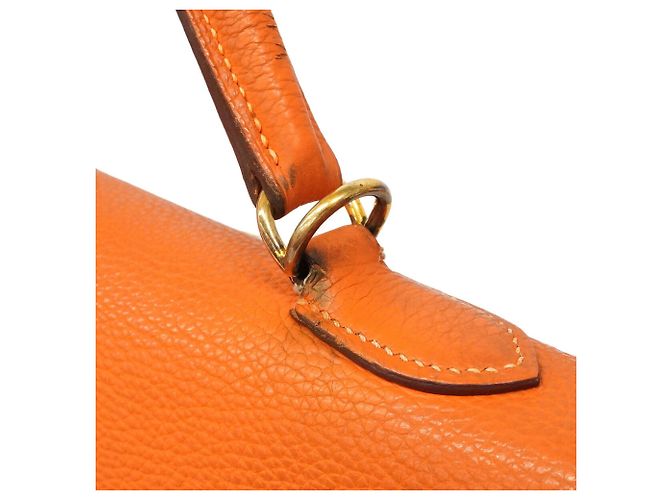 Hermès Borsa Hermes Kelly 35 in pelle Togo Arancione - vista 10