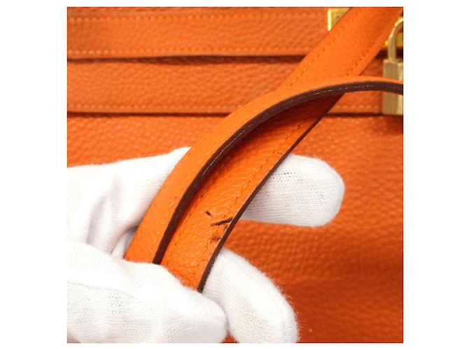 Hermès Borsa Hermes Kelly 35 in pelle Togo Arancione - vista 11