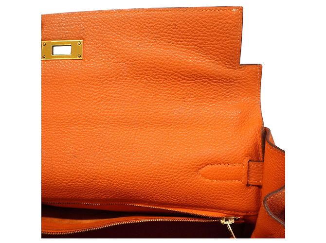 Hermès Borsa Hermes Kelly 35 in pelle Togo Arancione - vista 12