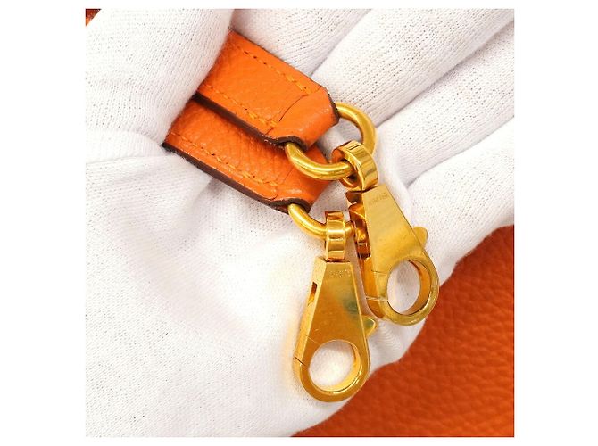 Hermès Borsa Hermes Kelly 35 in pelle Togo Arancione - vista 13