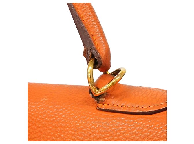 Hermès Borsa Hermes Kelly 35 in pelle Togo Arancione - vista 16