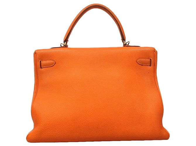 Hermès Borsa Hermes Kelly 35 in pelle Togo Arancione - vista 17
