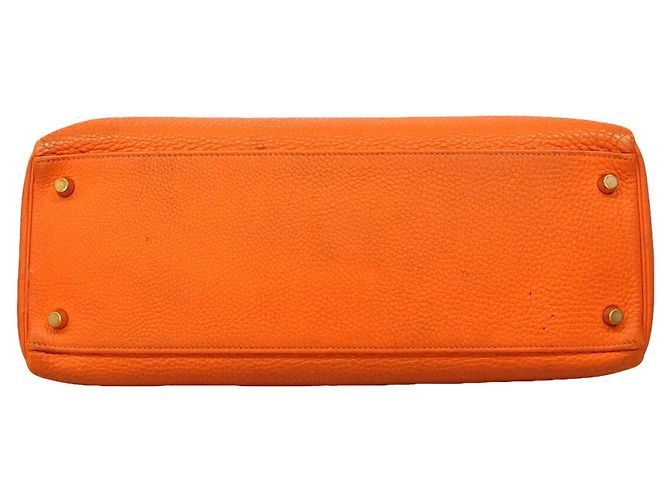 Hermès Borsa Hermes Kelly 35 in pelle Togo Arancione - vista 3