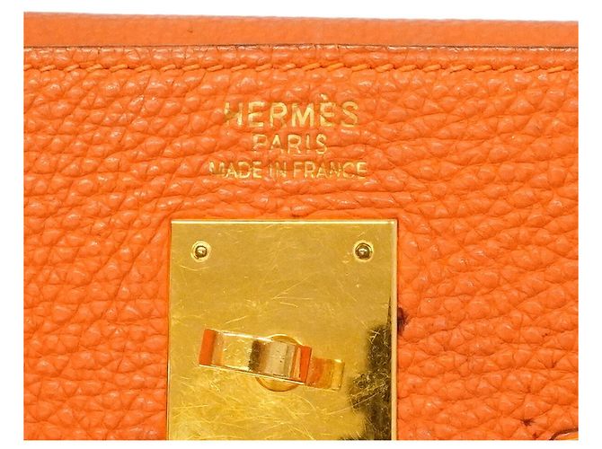 Hermès Borsa Hermes Kelly 35 in pelle Togo Arancione - vista 5