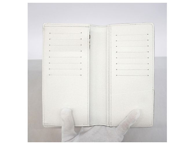 Louis Vuitton Portafoglio Lungo Taigarama Brazza Bianco - vista 3