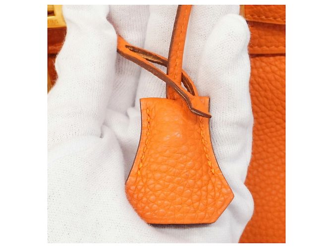 Hermès Borsa Hermes Birkin 30 Togo Arancione - vista 11