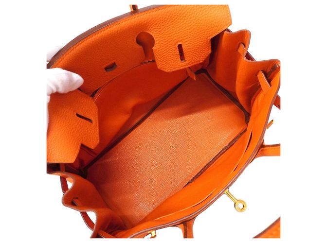 Hermès Borsa Hermes Birkin 30 Togo Arancione - vista 4