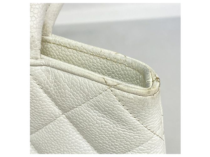 Saco Tote Chanel em couro de bezerro grão branco - vista 7