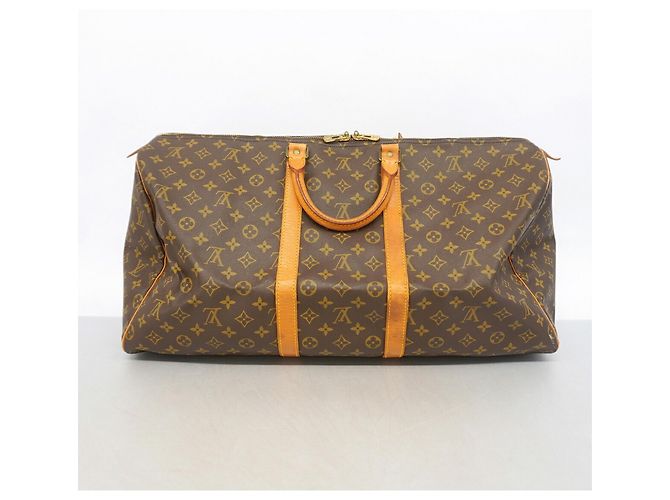Borsa Louis Vuitton Boston Monogram Keepall 55 Marrone - vista 12