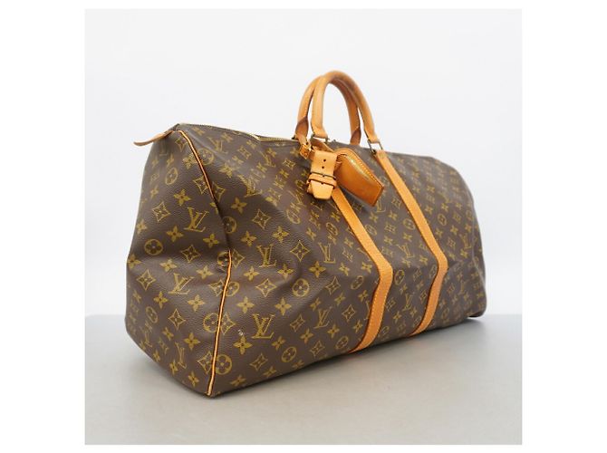Borsa Louis Vuitton Boston Monogram Keepall 55 Marrone - vista 2