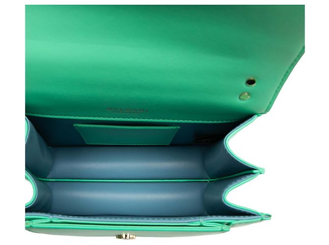 Bulgari Borsa Bvlgari Serpenti Forever Maxi Chain Top Handle in pelle verde Verde chiaro - vista 4