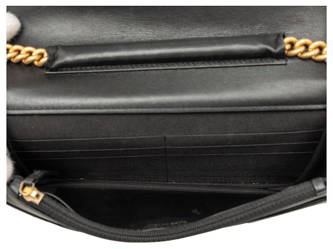 Chanel Black Quilted Caviar Boy Wallet on Chain Nero - vista 4