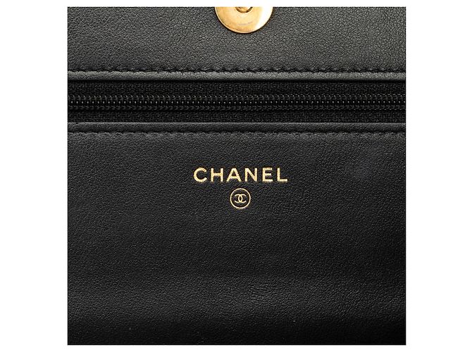 Chanel Black Quilted Caviar Boy Wallet on Chain Nero - vista 5