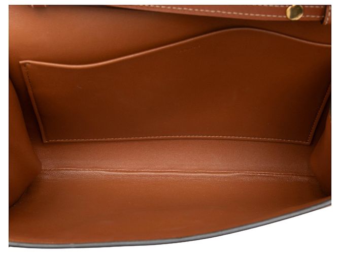 Céline Celine Borsa a Tracolla Triomphe in Pelle di Vitello Marrone - vista 4