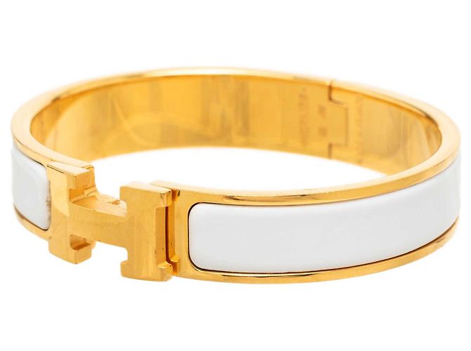 Bracciale Clic H PM in smalto bianco Hermès - vista 2