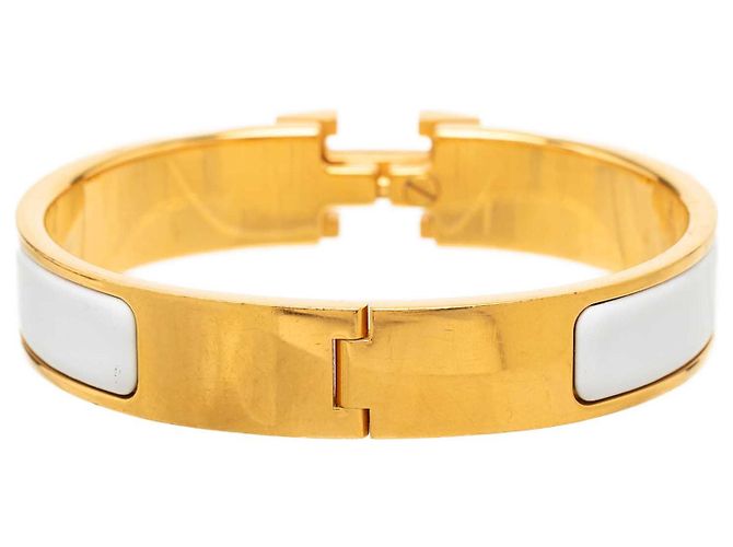 Bracciale Clic H PM in smalto bianco Hermès - vista 3