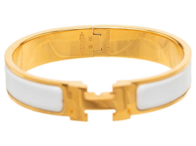 Bracciale Clic H PM in smalto bianco Hermès - vista 4