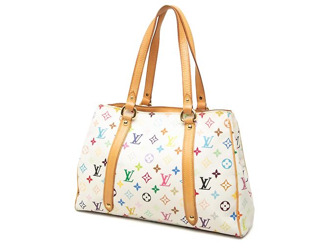 Louis Vuitton White Monogram Multicolore Aurelia MM Bianco - vista 2